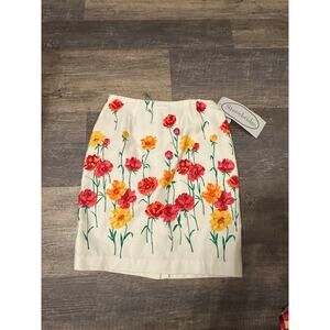 Stonebridge Vintage White Floral Skirt Size 10 NWT